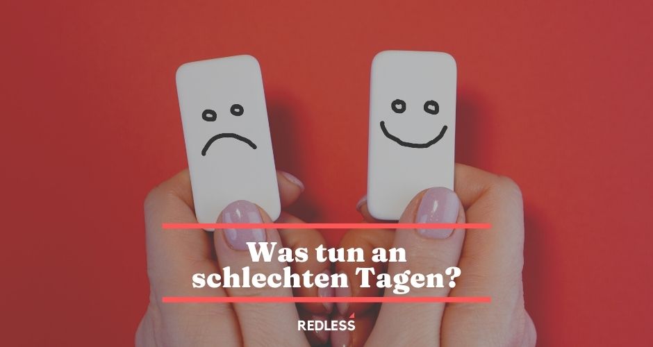 Ein fröhlicher und ein trauriger Dominostein